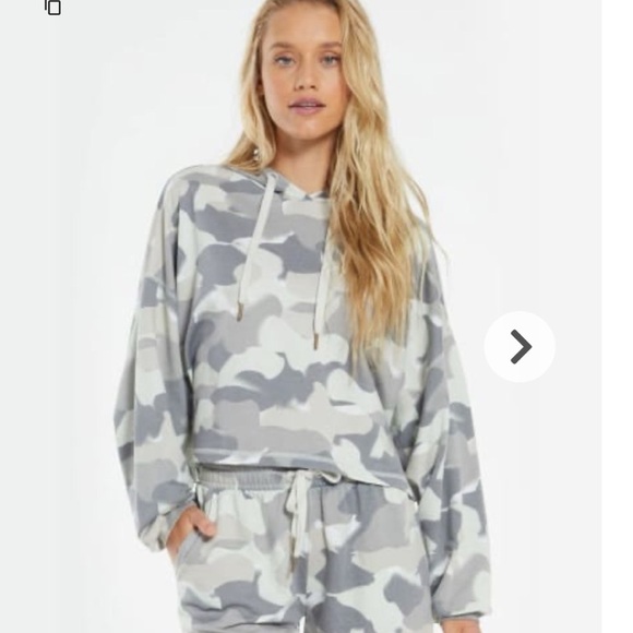 Z Supply Medium Rowan Camo Hoodie Crop Camoflauge Cotton Blend Womens - Picture 16 of 16